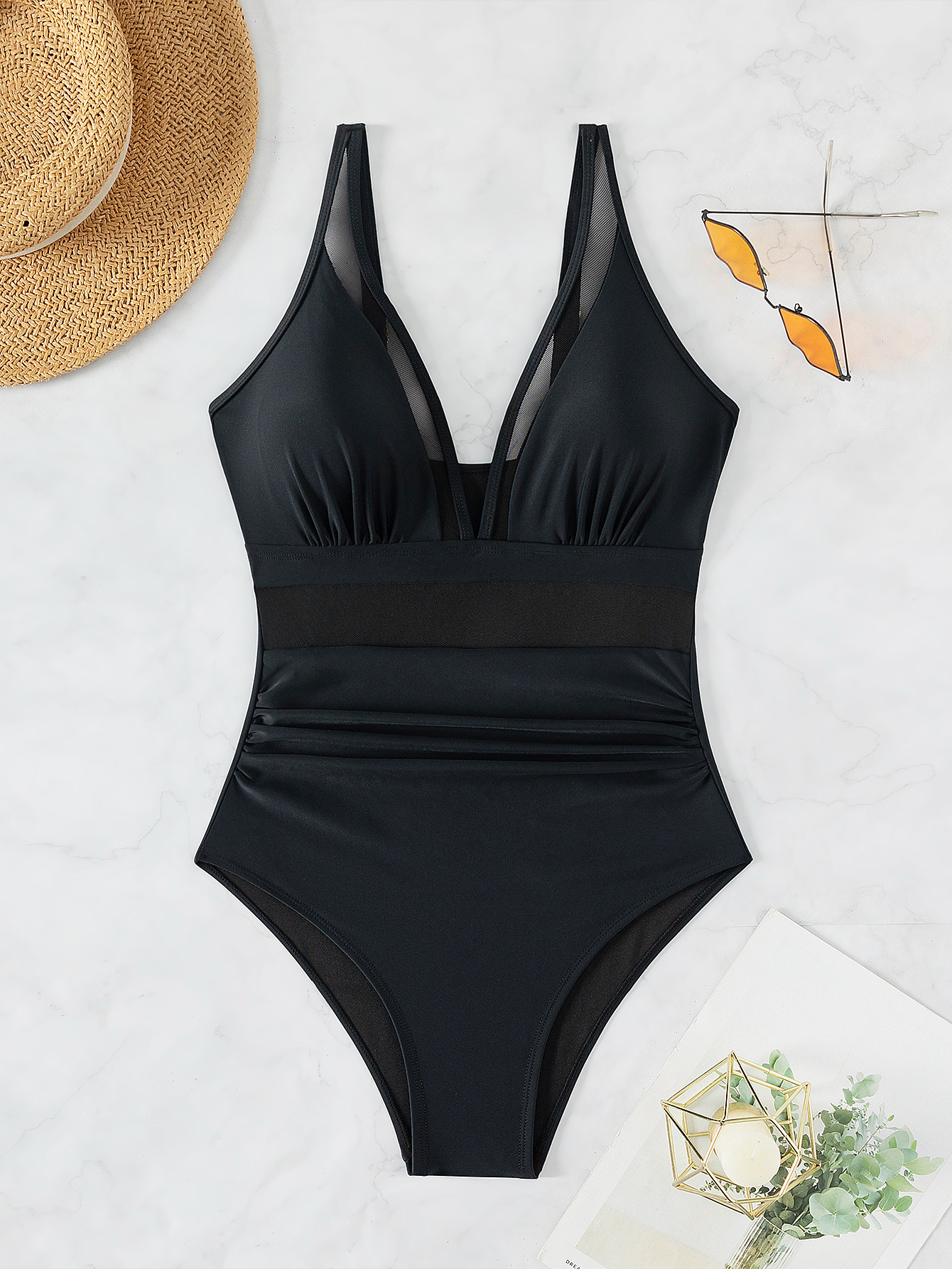Women's Simple Style Solid Color Backless 1 Piece One Piece Swimwear display picture 3