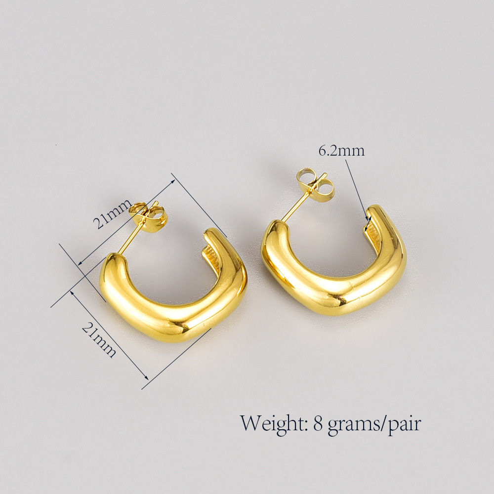 1 Pair Vintage Style Solid Color Polishing Plating Stainless Steel Titanium Steel 18k Gold Plated Ear Studs display picture 3