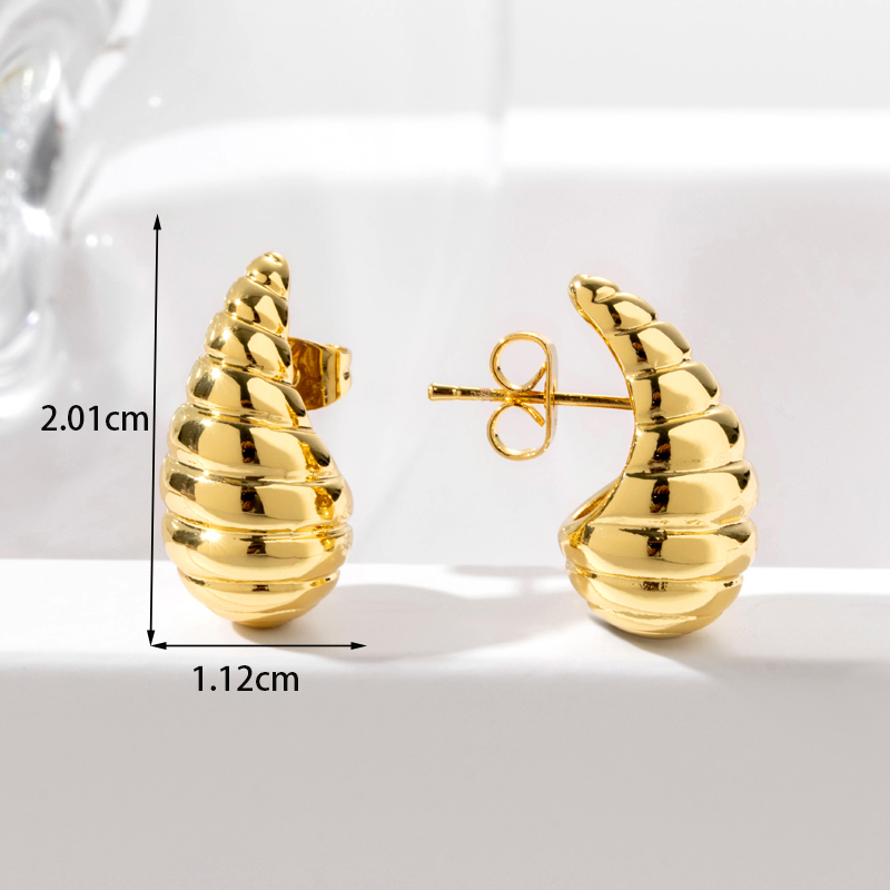 1 Pair Casual Simple Style Streetwear Water Droplets Copper Ear Studs display picture 2
