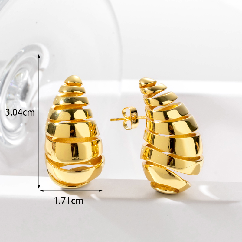 1 Pair Casual Simple Style Streetwear Water Droplets Copper Ear Studs display picture 5