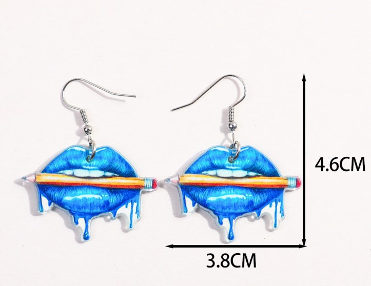 1 Pair Classic Style Butterfly Printing Arylic Drop Earrings display picture 6