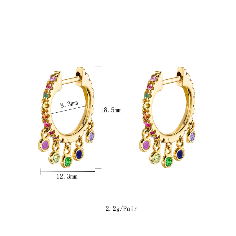 1 Piece 1 Pair Ig Style Lady Circle Tassel Plating Inlay Copper Zircon 18k Gold Plated Earrings display picture 8