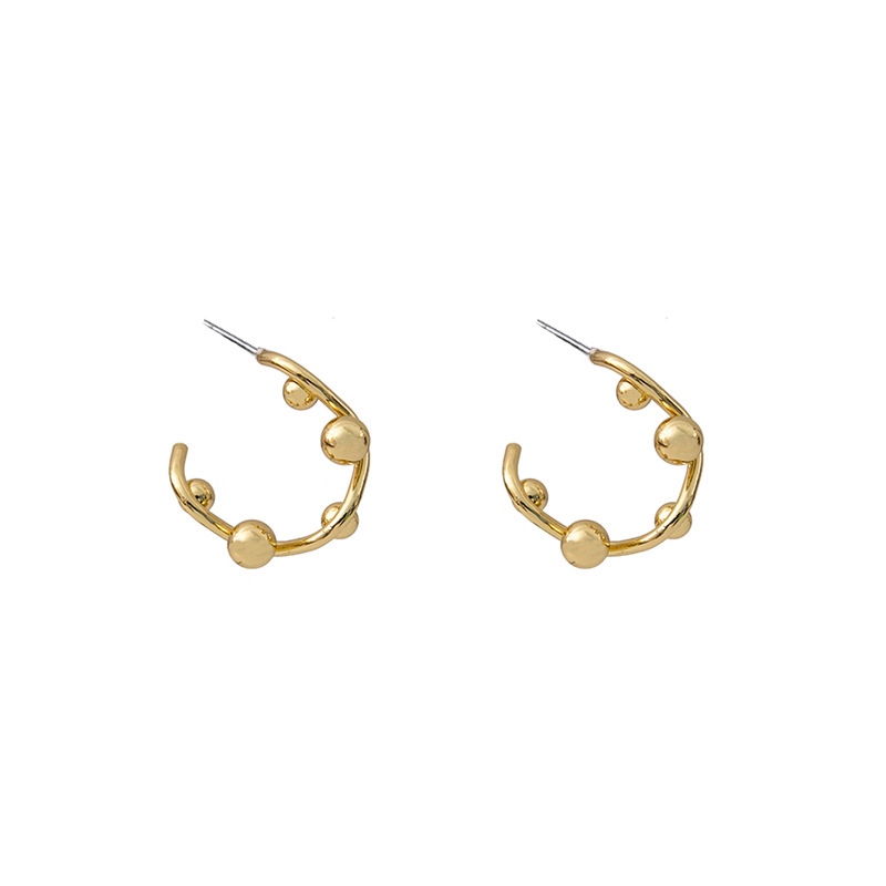 1 Pair Vintage Style Geometric Solid Color Plating Alloy Gold Plated Silver Plated Ear Studs display picture 1