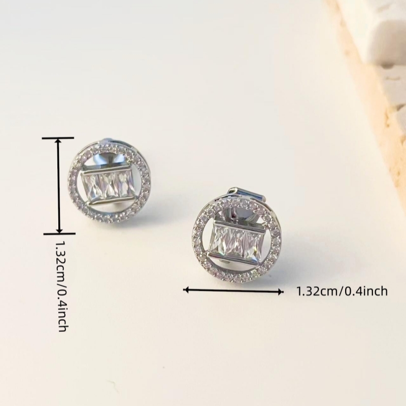 1 Pair Hip-hop Rock Shiny Round Plating Inlay Copper Zircon White Gold Plated Ear Cuffs display picture 1