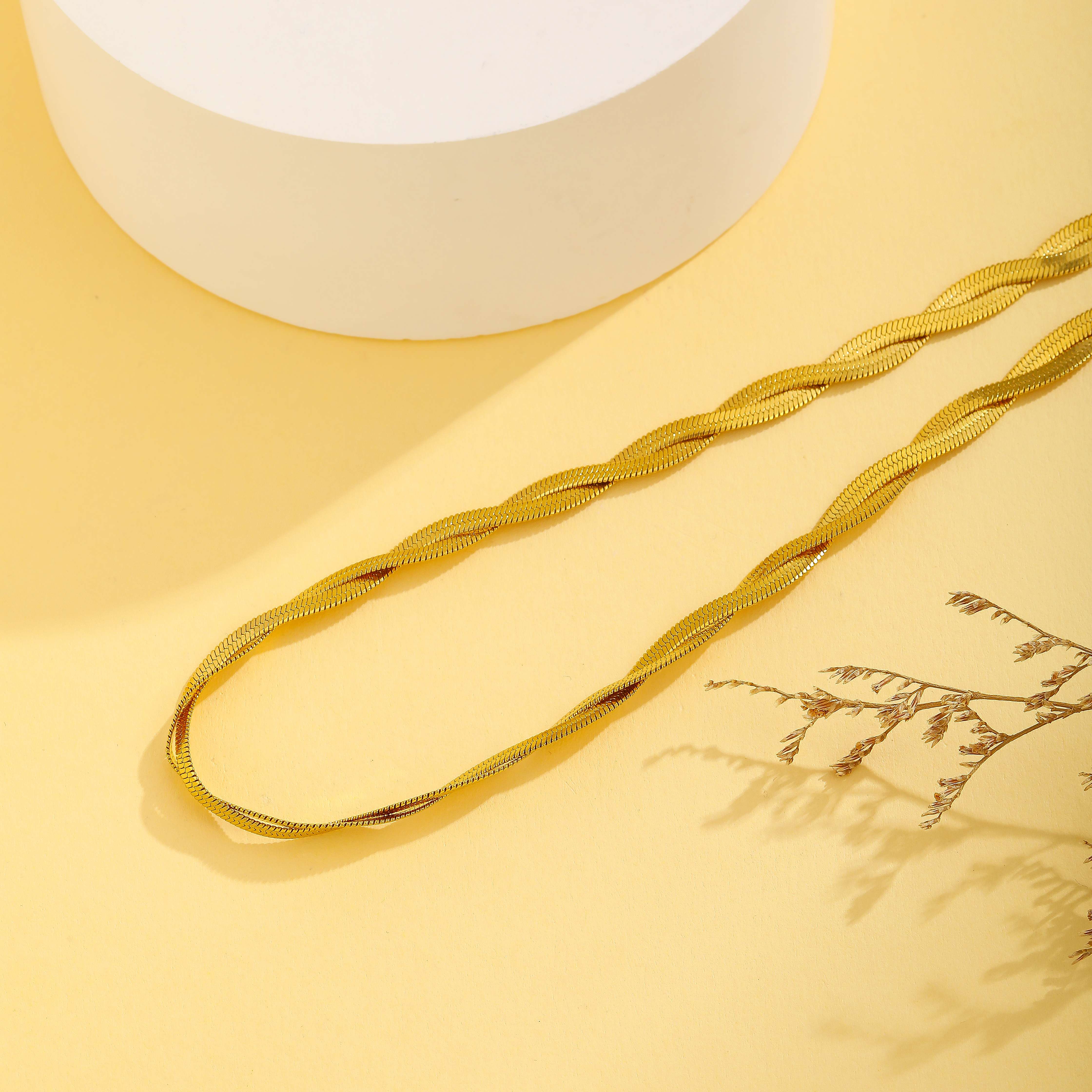 Titan Stahl 18 Karat Vergoldet Römischer Stil Überzug Herzform Sperren Halskette Mit Anhänger display picture 4