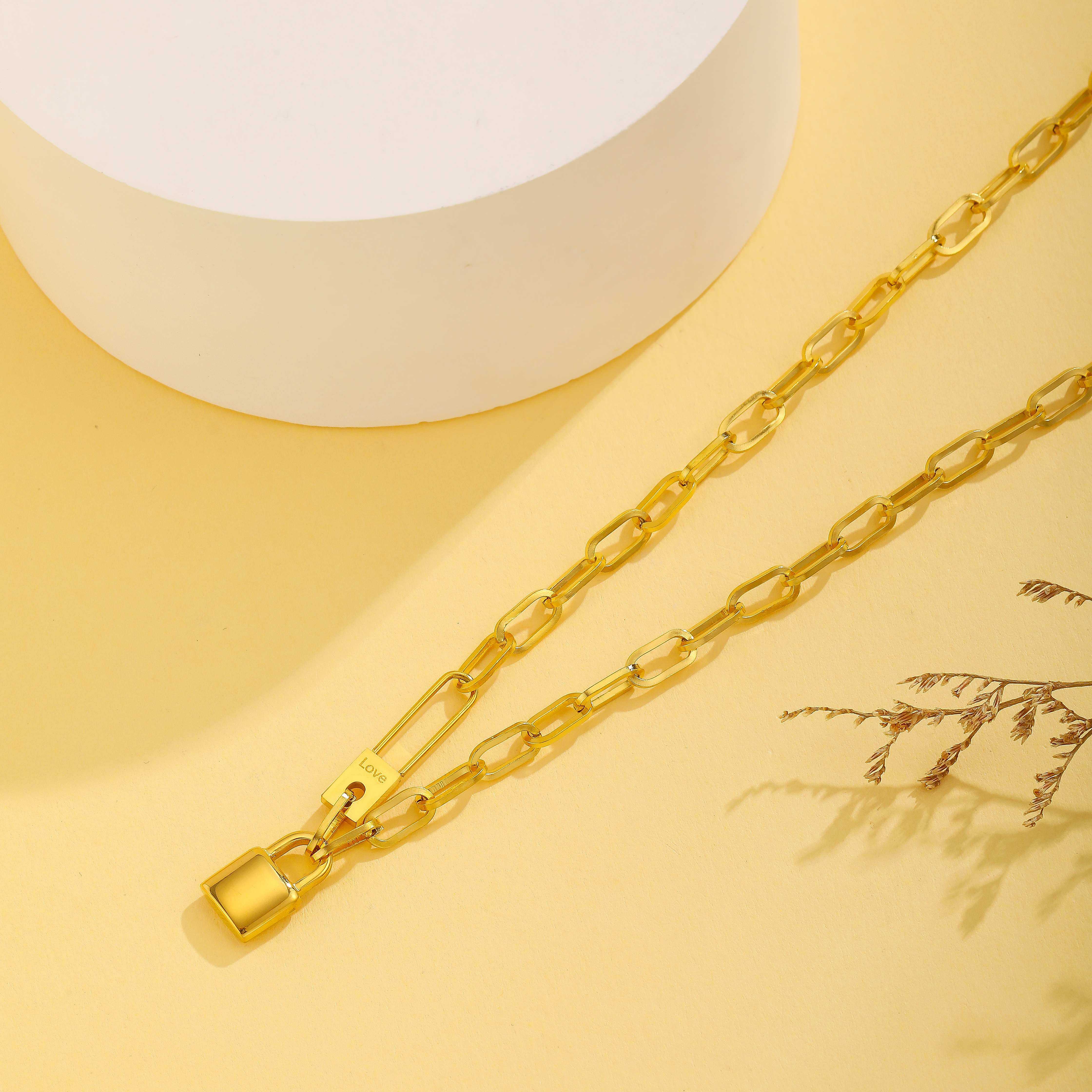 Acero Titanio Chapados en oro de 18k Estilo Romano Enchapado Forma De Corazón Cerrar Con Llave Collar Colgante display picture 2