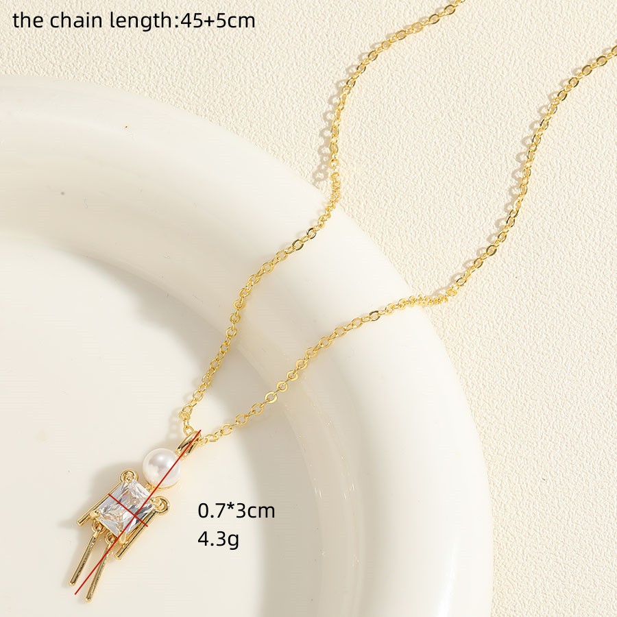 Hip-hop Sweet Little Boy Brass Plating Inlay Artificial Pearls Zircon 14k Gold Plated Pendant Necklace display picture 2