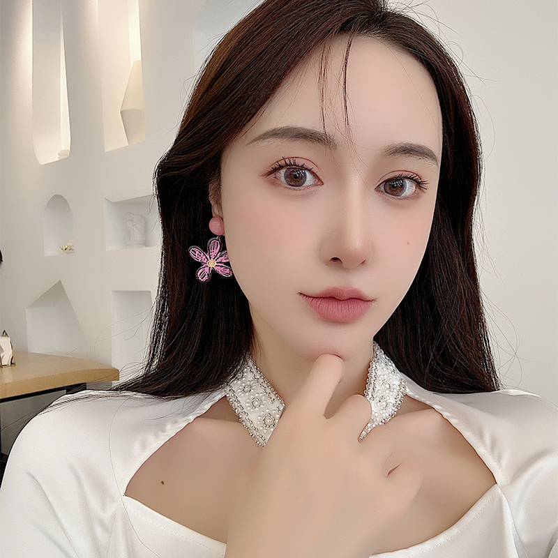 1 Pair Vacation Sweet Flower Resin Drop Earrings display picture 3