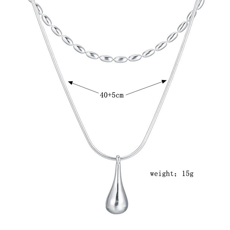 Elegant Wassertropfen Einfarbig Sterling Silber Überzug Versilbert Halskette Mit Anhänger display picture 1