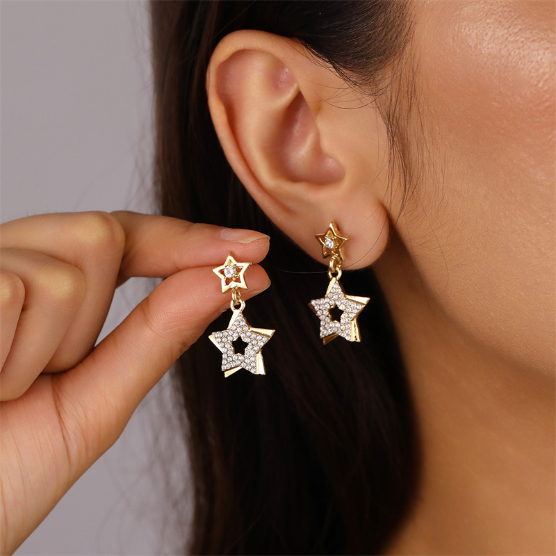 1 Pair Cute Sweet Heart Shape Butterfly Beaded Hollow Out Alloy Ear Studs display picture 19