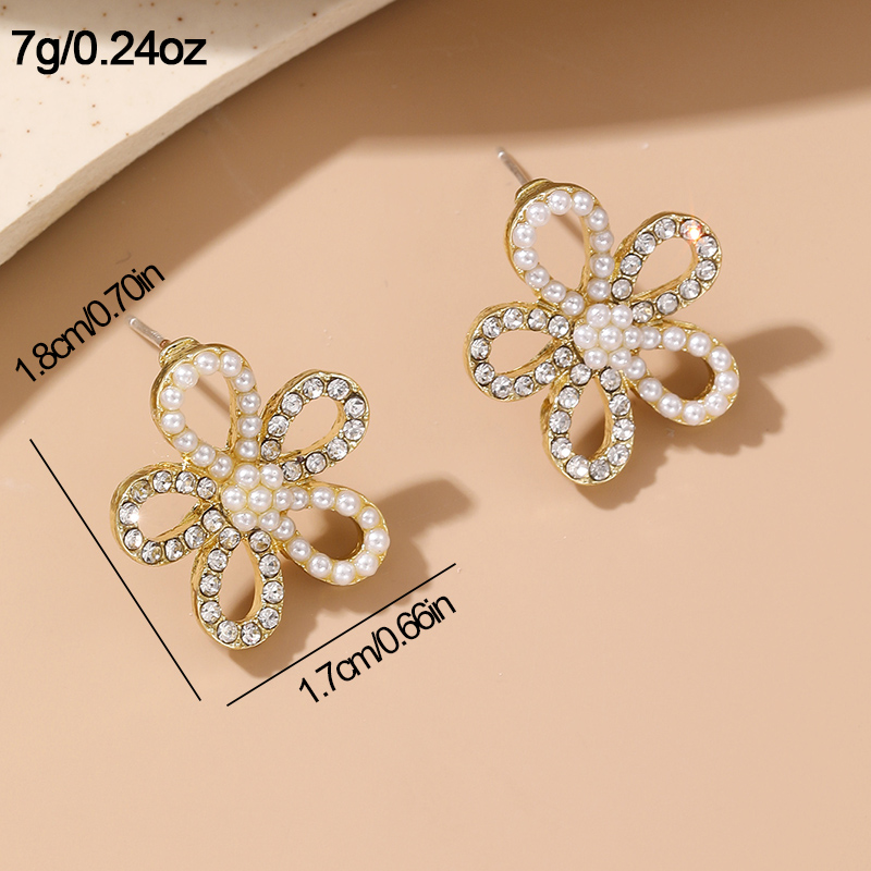 1 Pair Cute Sweet Heart Shape Butterfly Beaded Hollow Out Alloy Ear Studs display picture 30