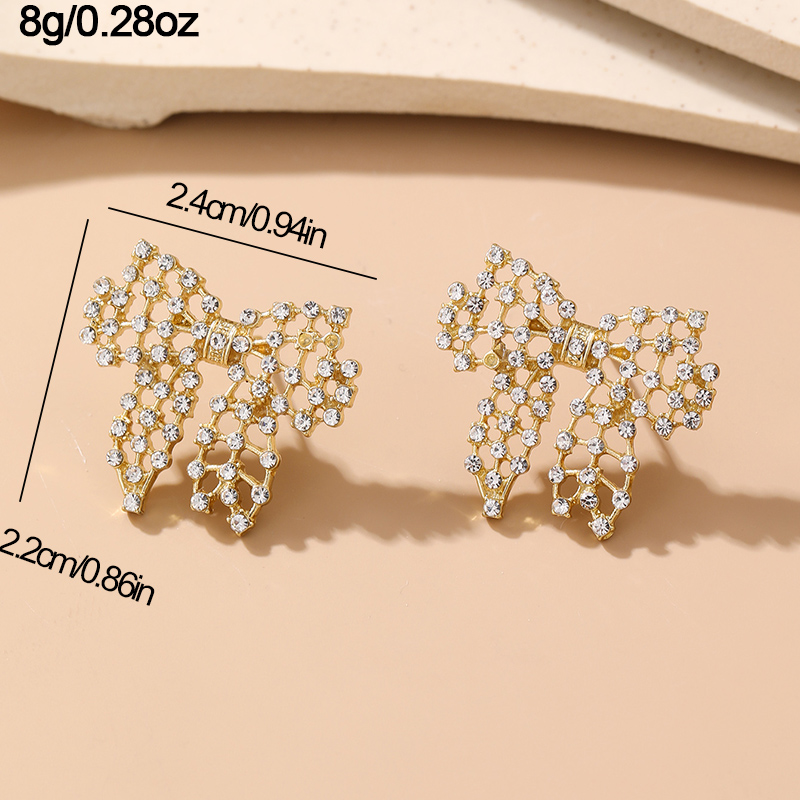 1 Pair Cute Sweet Heart Shape Butterfly Beaded Hollow Out Alloy Ear Studs display picture 42