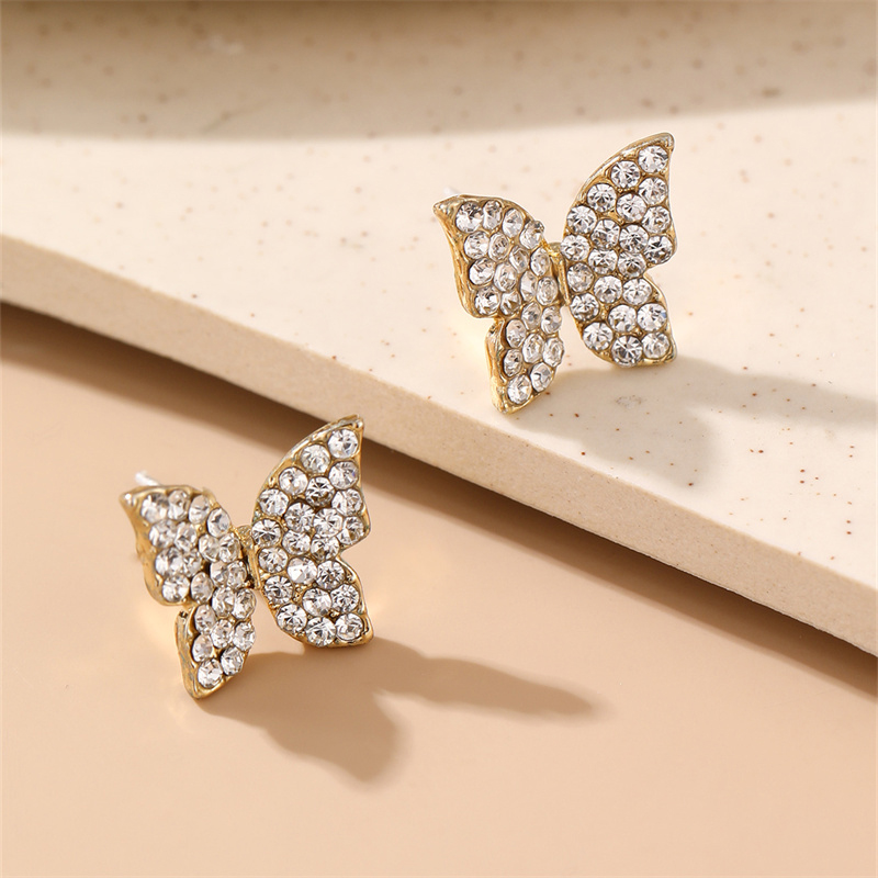 1 Pair Cute Sweet Heart Shape Butterfly Beaded Hollow Out Alloy Ear Studs display picture 53