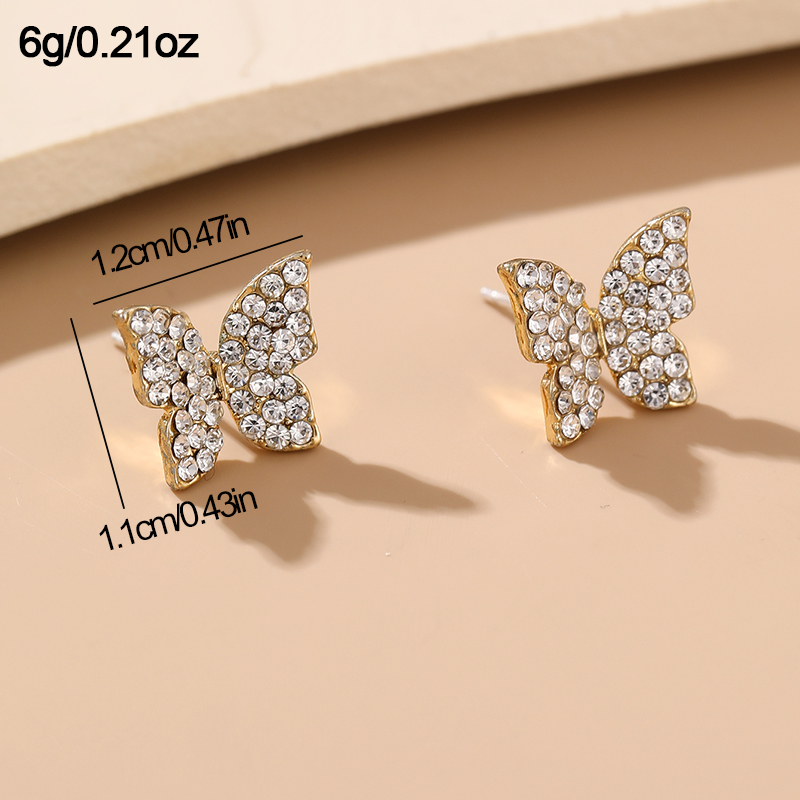 1 Pair Cute Sweet Heart Shape Butterfly Beaded Hollow Out Alloy Ear Studs display picture 54