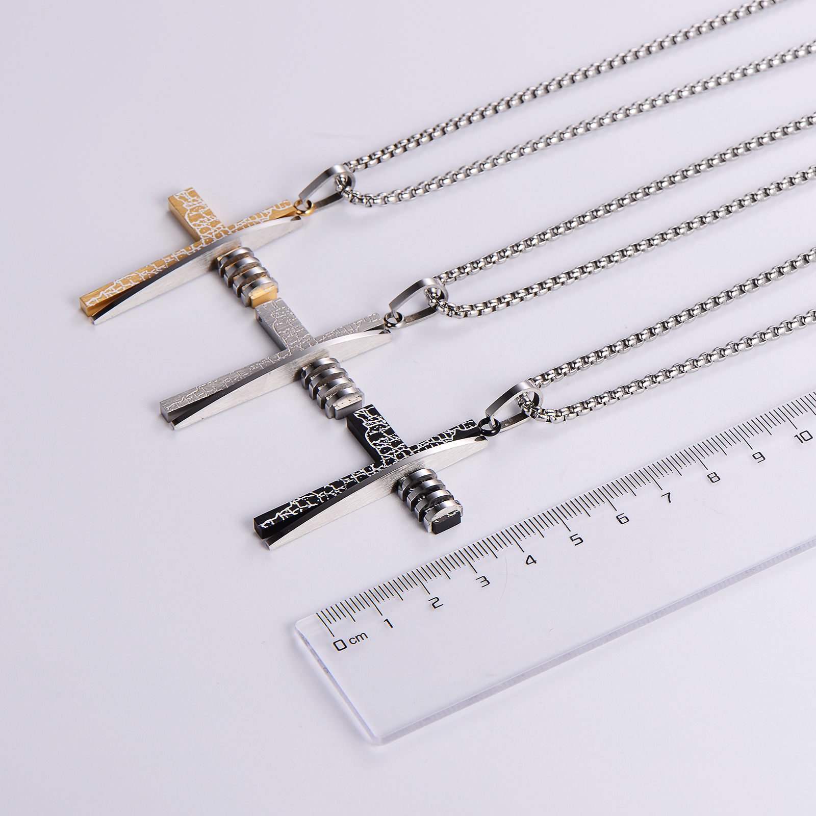 Streetwear Cross Stainless Steel Unisex Pendant Necklace display picture 6