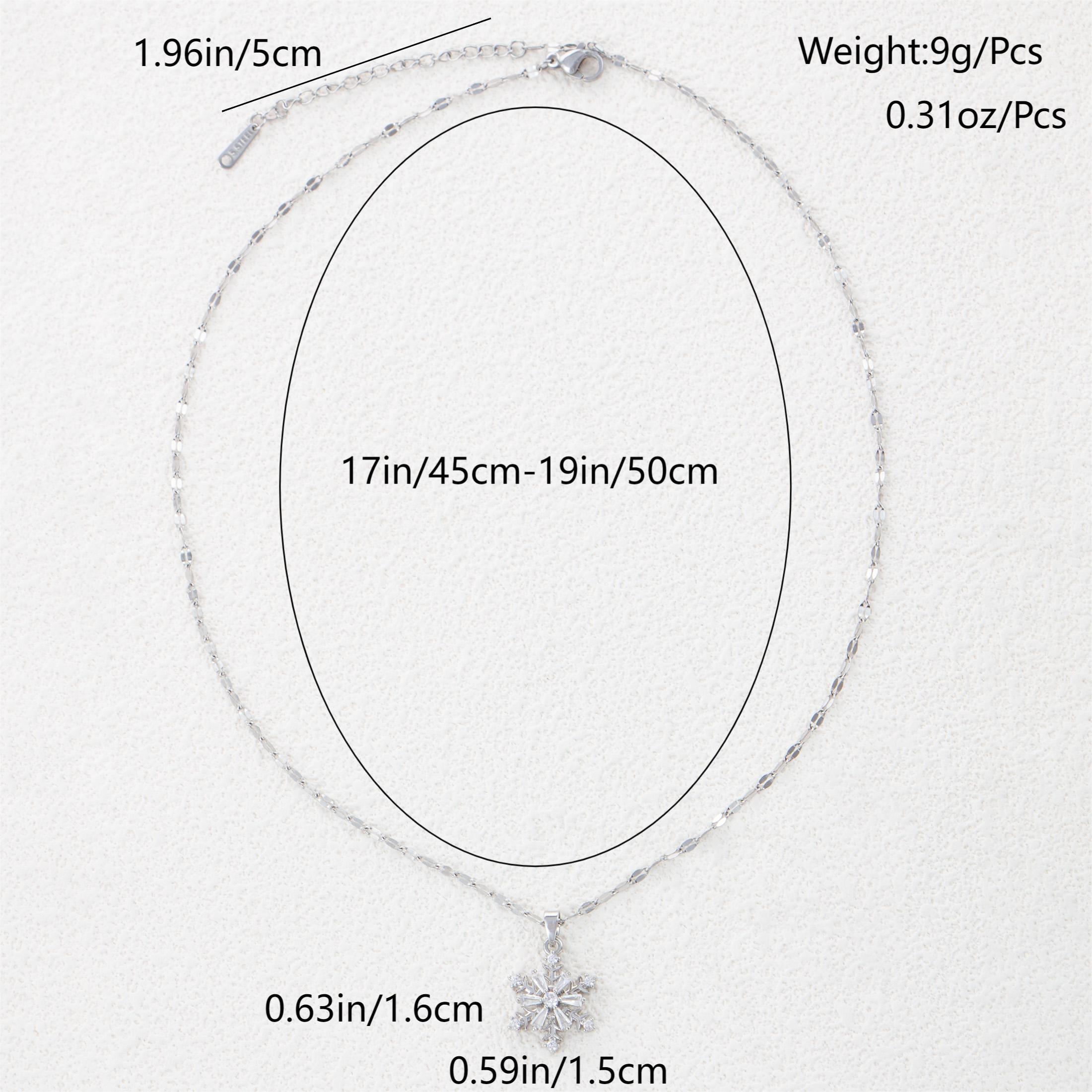 Style Simple Flocon De Neige Acier Inoxydable Placage Incruster Zircon Pendentif display picture 1