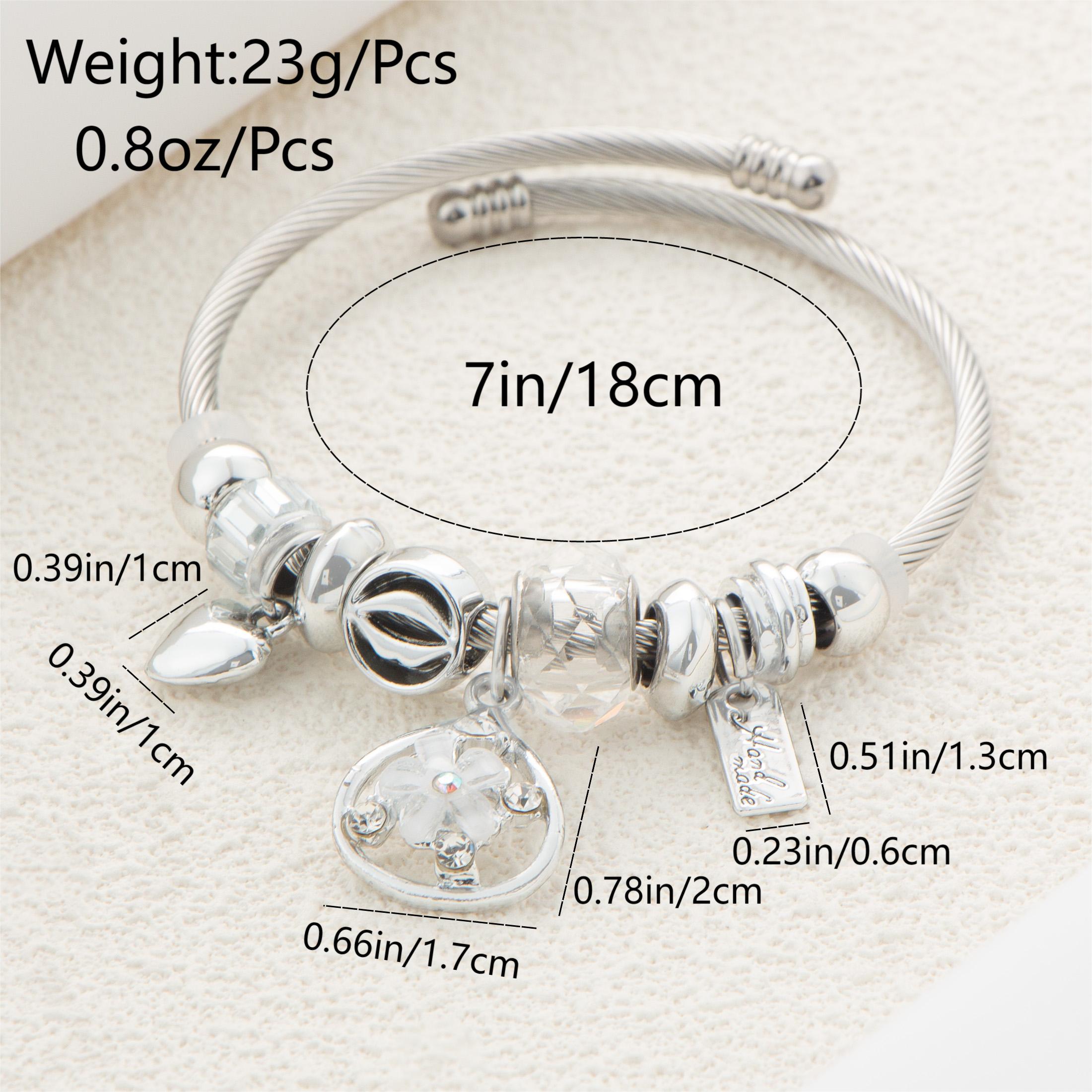 Elegant Simple Style Heart Shape Flower Stainless Steel Plating Inlay Zircon Bracelets display picture 1
