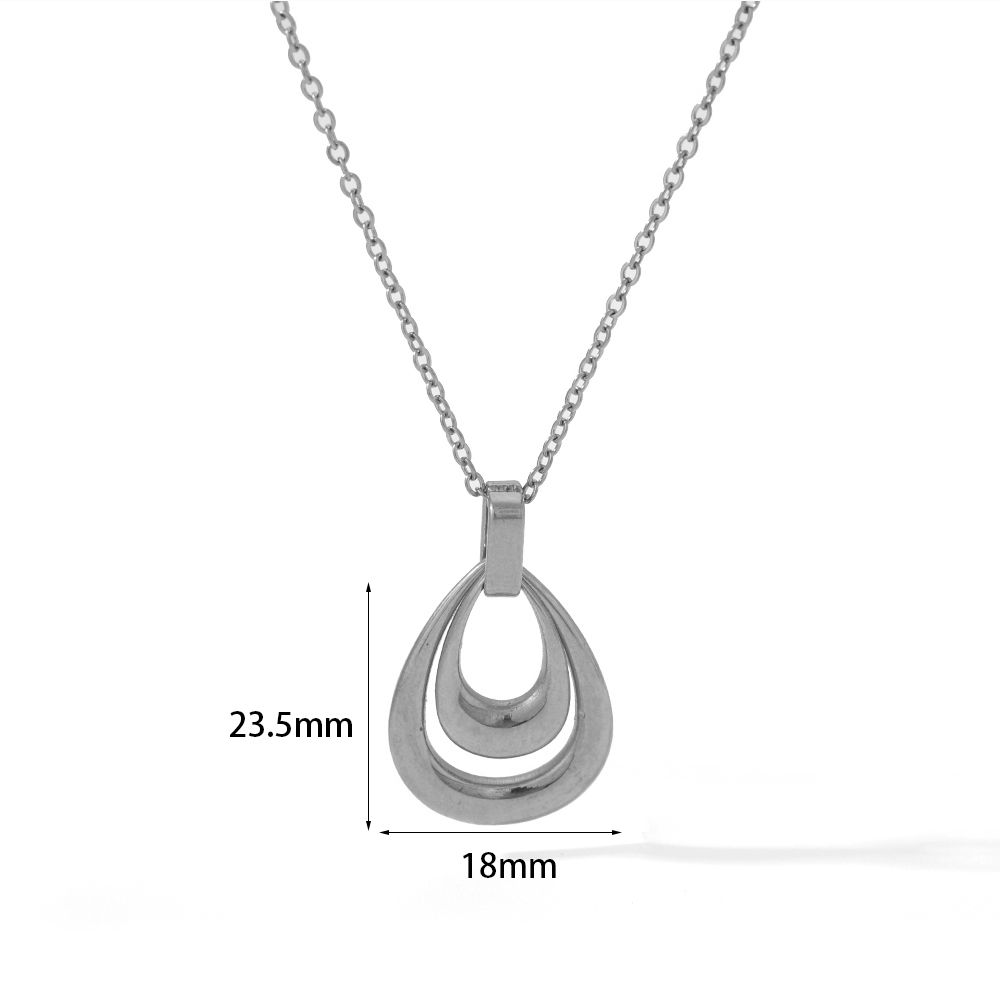 304 Stainless Steel Vintage Style Polishing Plating Water Droplets Jewelry Set display picture 7