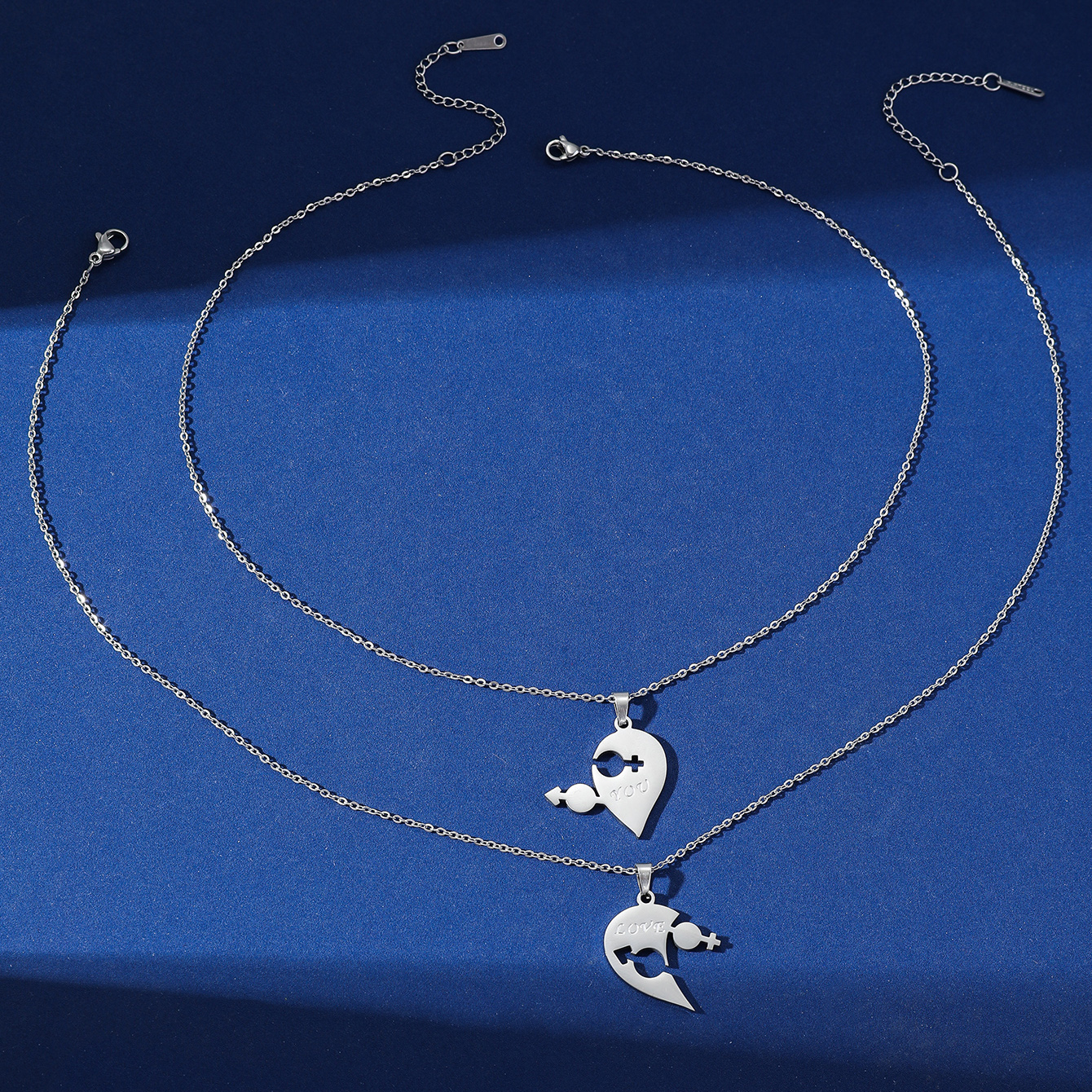 Großhandel Einfacher Stil Herzform Rostfreier Stahl Halskette Mit Anhänger display picture 1