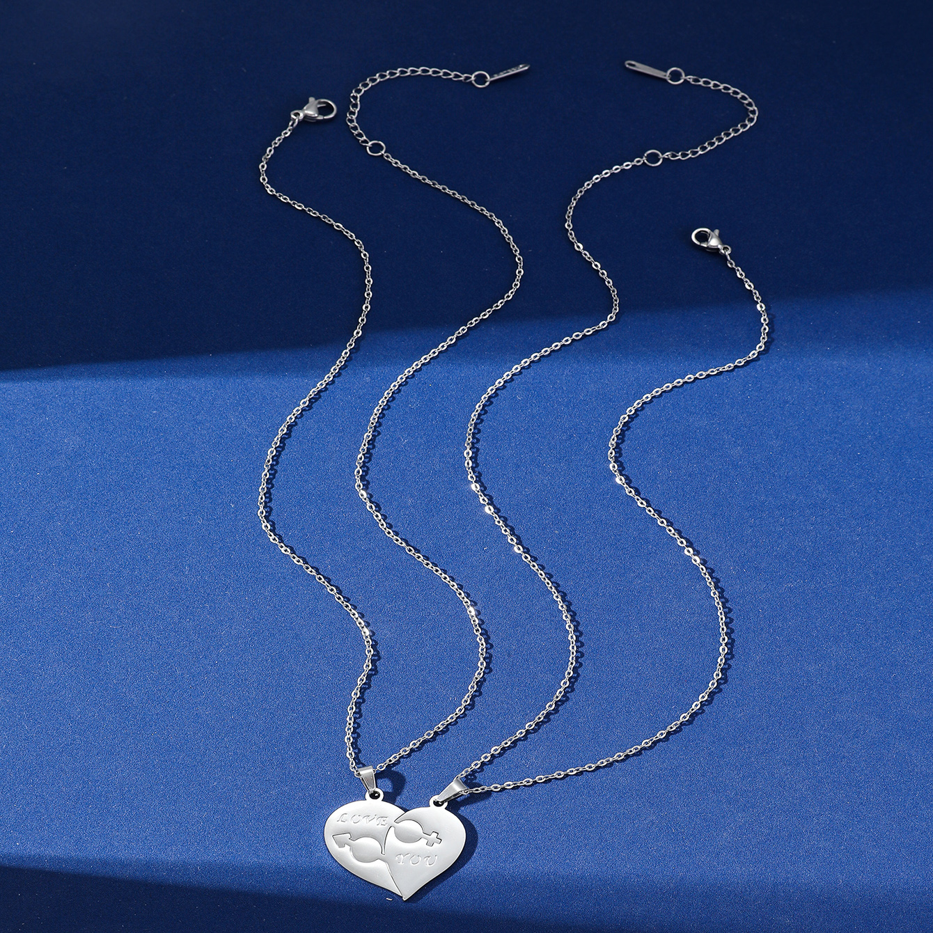 Großhandel Einfacher Stil Herzform Rostfreier Stahl Halskette Mit Anhänger display picture 5