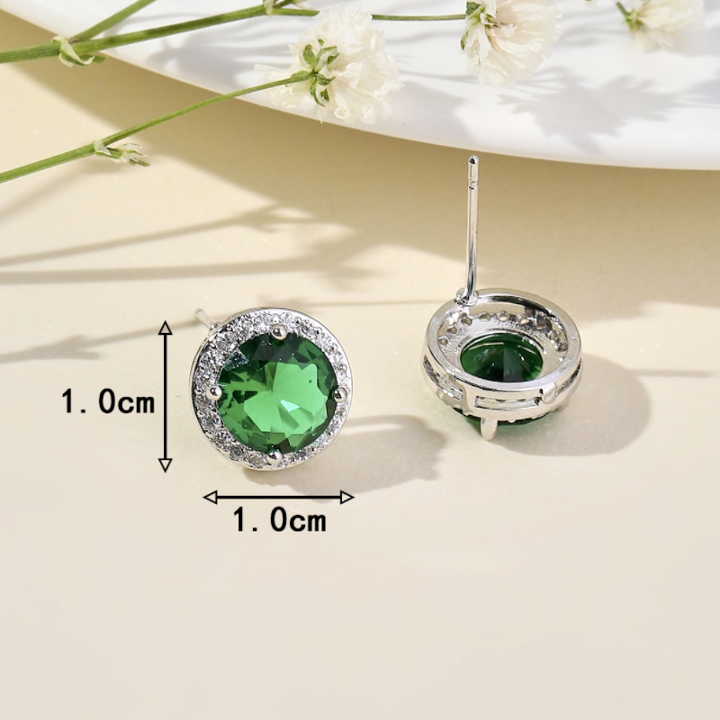 1 Pair Luxurious Sweet Shiny Round Plating Inlay Copper Zircon 18k Gold Plated Ear Studs display picture 14
