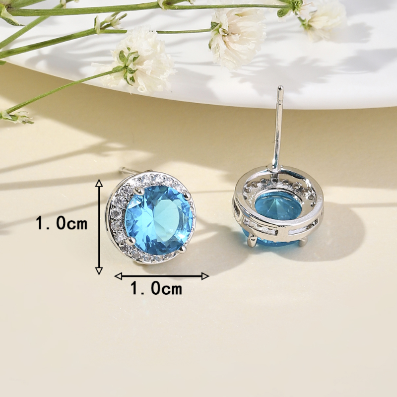 1 Pair Luxurious Sweet Shiny Round Plating Inlay Copper Zircon 18k Gold Plated Ear Studs display picture 16