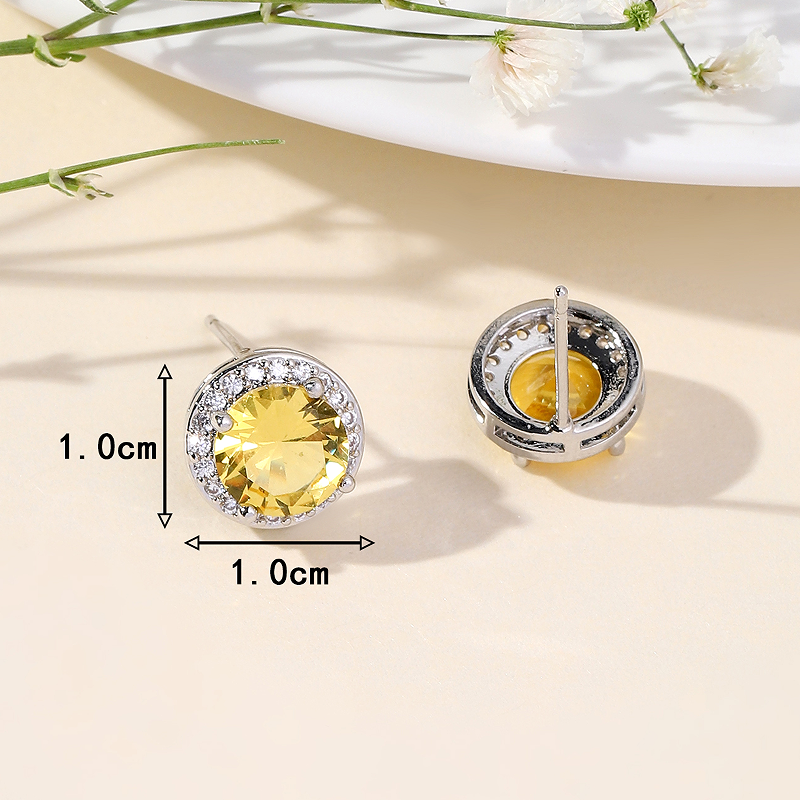 1 Pair Luxurious Sweet Shiny Round Plating Inlay Copper Zircon 18k Gold Plated Ear Studs display picture 20