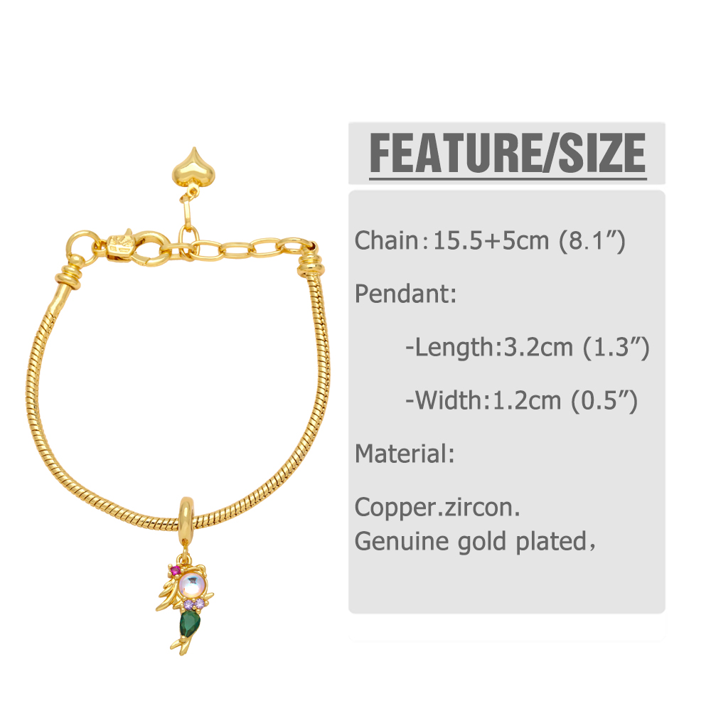 Simple Style Mermaid Copper Plating Inlay Zircon 18k Gold Plated Bracelets display picture 1