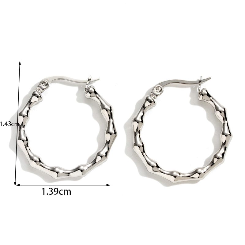 1 Pair Simple Style Bamboo Twist Dragon Plating Stainless Steel 18k Gold Plated Hoop Earrings display picture 1