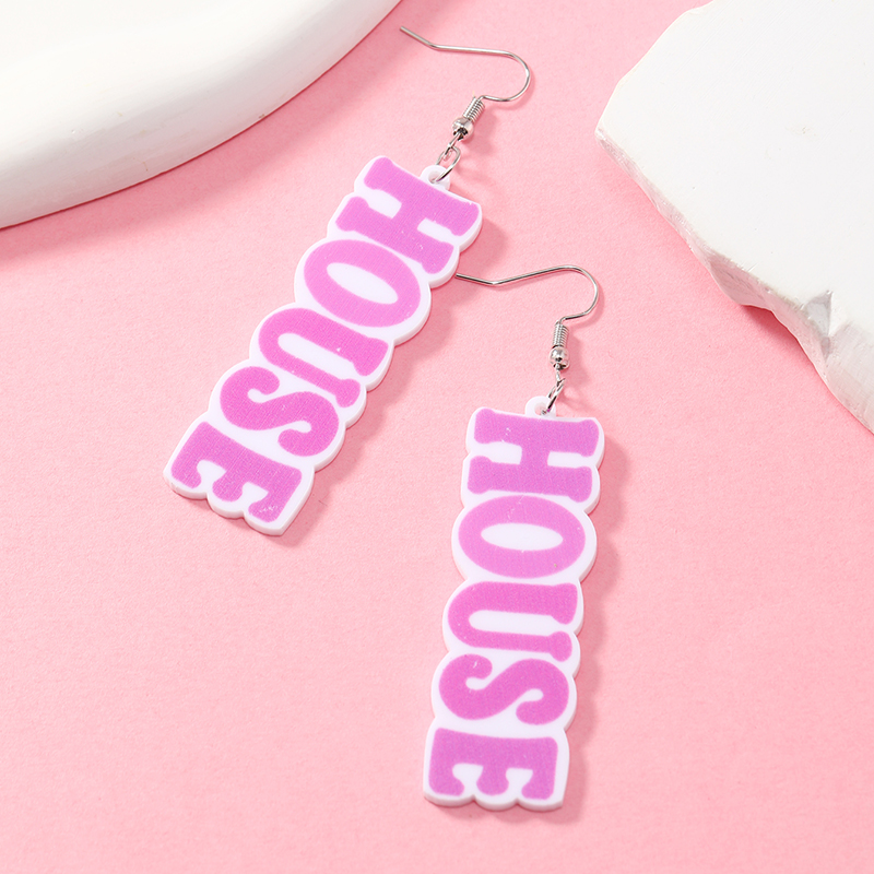 1 Pair Casual Elegant Vacation Letter Cake Arylic Drop Earrings display picture 21