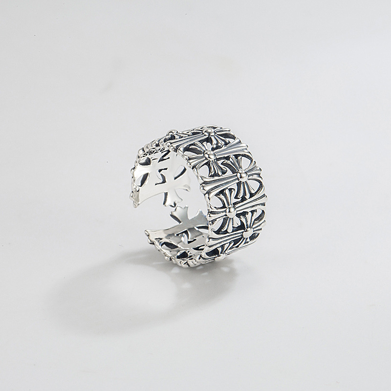 Punk Classic Style Cross Sterling Silver Rings display picture 2