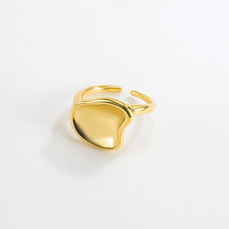 Ig-stil Geometrisch Sterling Silber Überzug 18 Karat Vergoldet Verstellbarer Ring display picture 2