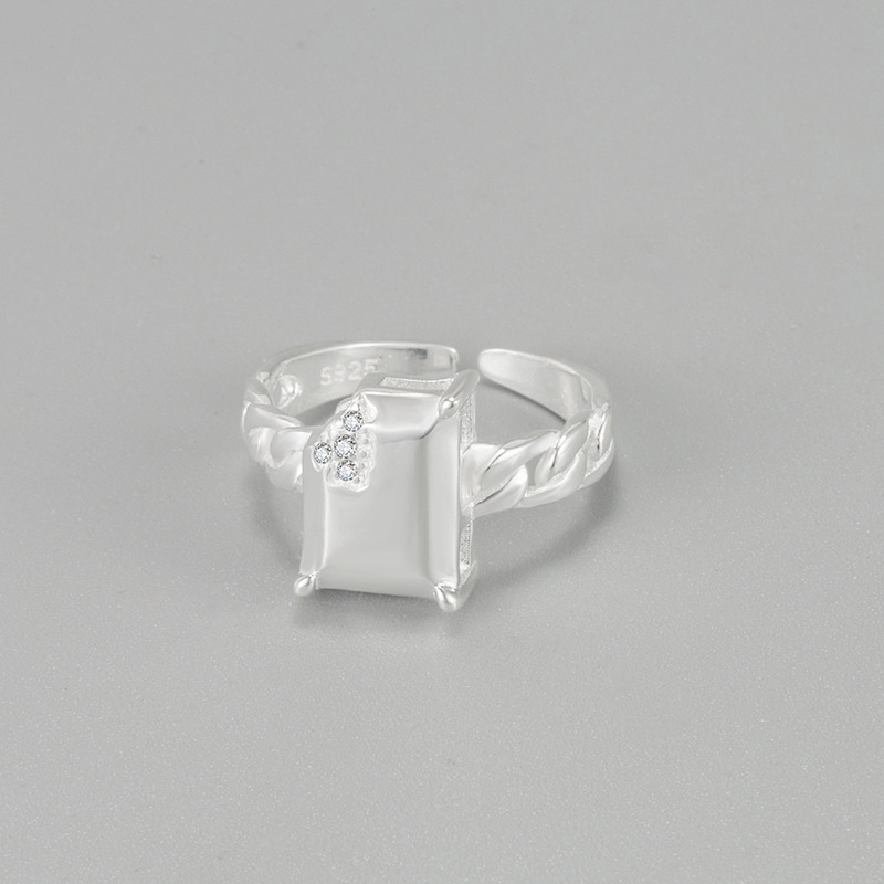 Ig-stil Geometrisch Sterling Silber Verstellbarer Ring display picture 1
