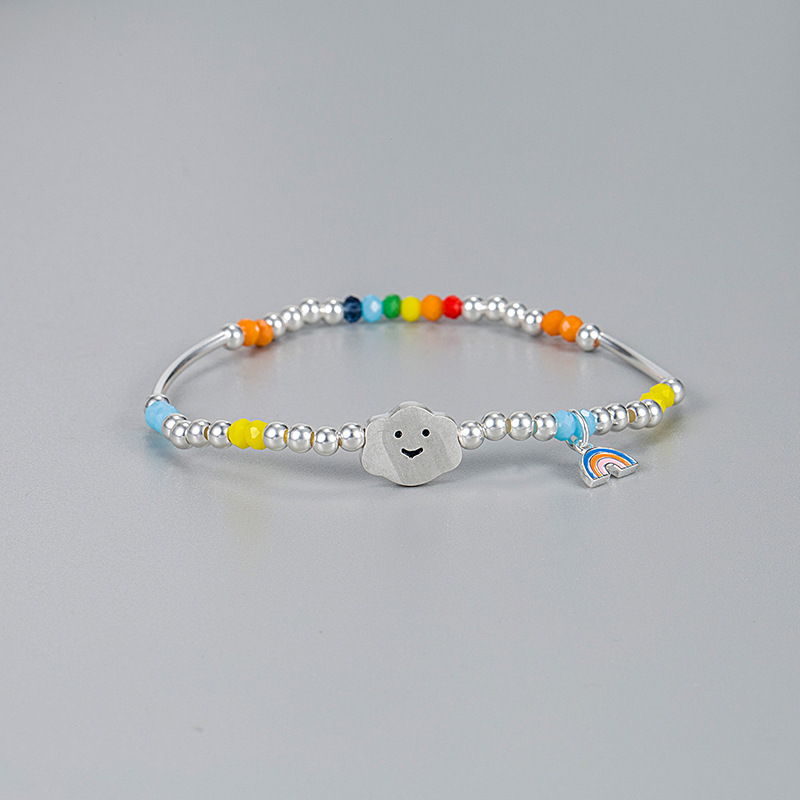 Casual Basic Clouds Rainbow Sterling Silver Bracelets display picture 2