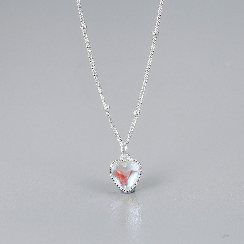 Basic Moderner Stil Herzform Sterling Silber Inlay Künstliche Edelsteine Halskette Mit Anhänger display picture 1