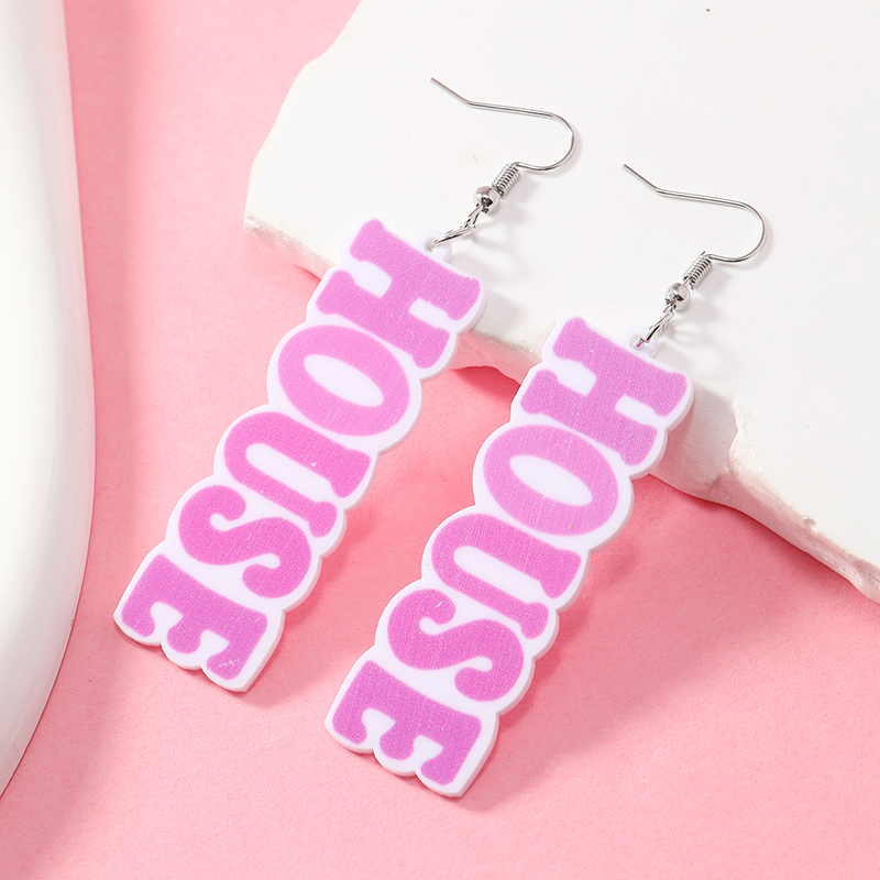 1 Pair Casual Elegant Vacation Letter Cake Arylic Drop Earrings display picture 24