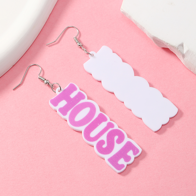 1 Pair Casual Elegant Vacation Letter Cake Arylic Drop Earrings display picture 25