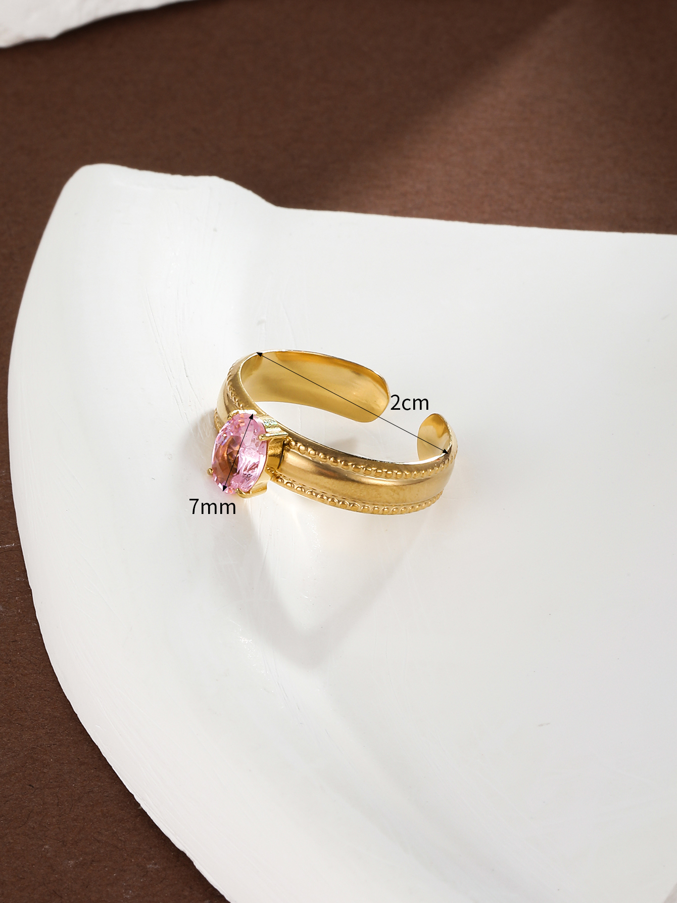 304 Stainless Steel 18K Gold Plated Elegant Retro Plating Inlay Geometric Zircon Open Rings display picture 2