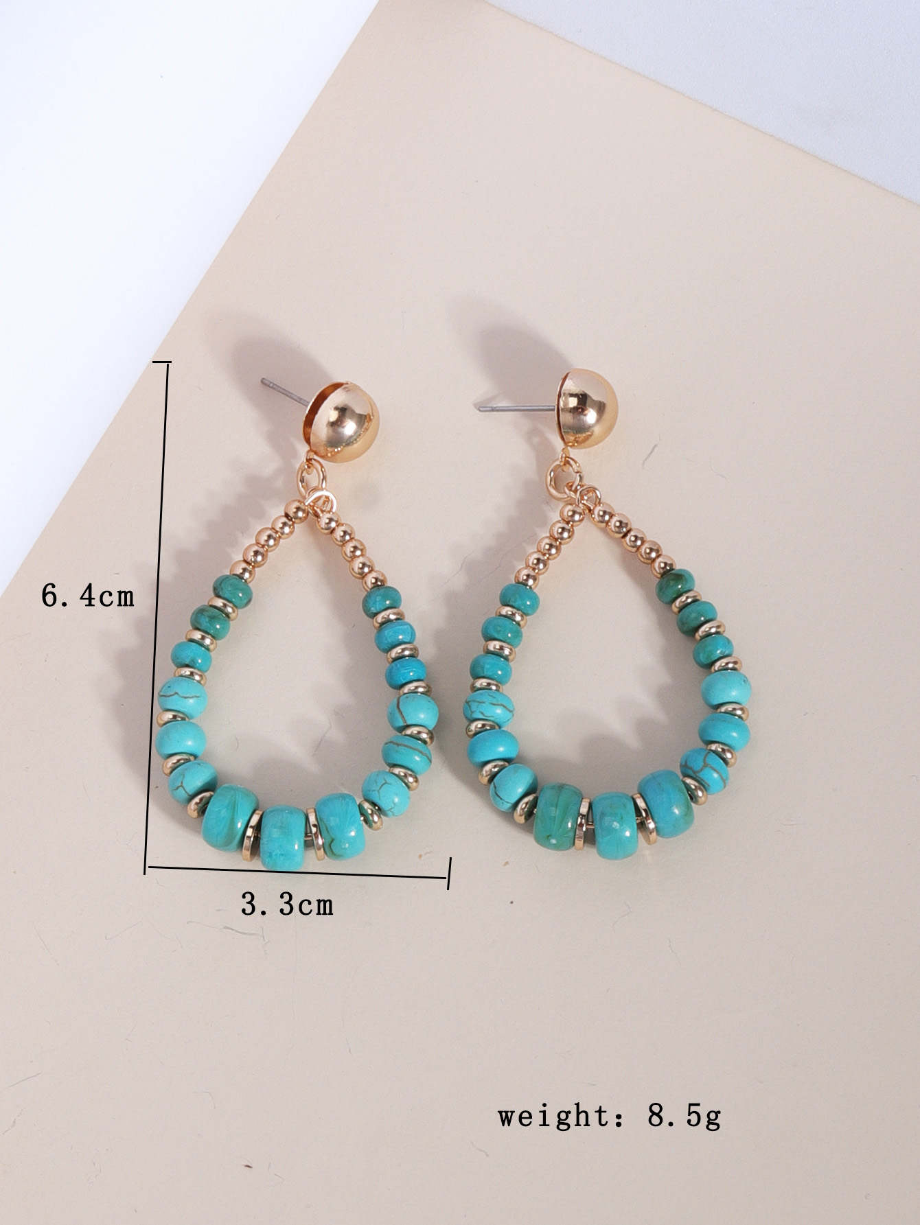 1 Pair Ethnic Style Streetwear Water Droplets Plating Beaded Synthetic Resin Shell 18k Gold Plated Drop Earrings display picture 5
