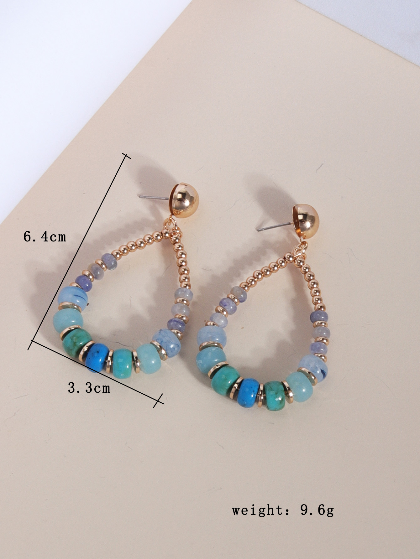 1 Pair Ethnic Style Streetwear Water Droplets Plating Beaded Synthetic Resin Shell 18k Gold Plated Drop Earrings display picture 4