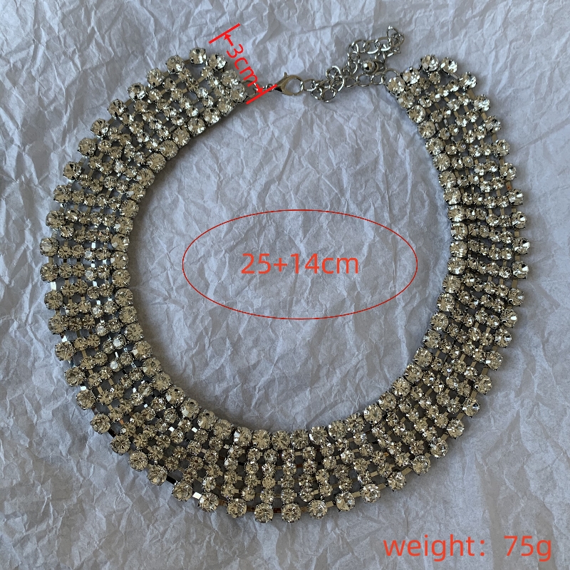 Vintage Style Exaggerated Solid Color Gold Plated Silver Plated Rhinestones Alloy Wholesale Necklace display picture 22