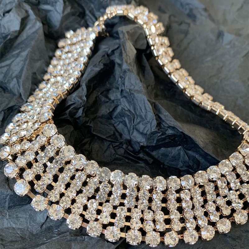 Vintage Style Exaggerated Solid Color Gold Plated Silver Plated Rhinestones Alloy Wholesale Necklace display picture 20