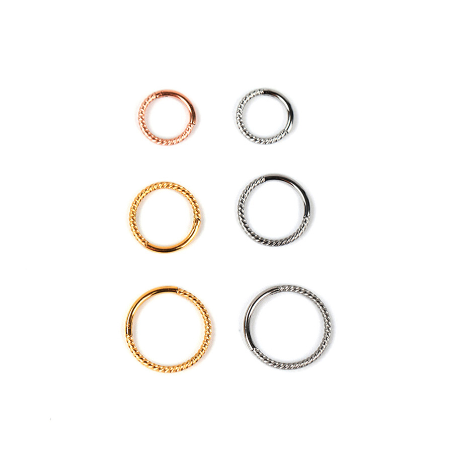 1 Piece Simple Style Solid Color Plating Stainless Steel Titanium Steel 18k Gold Plated Rose Gold Plated Nose Ring display picture 1