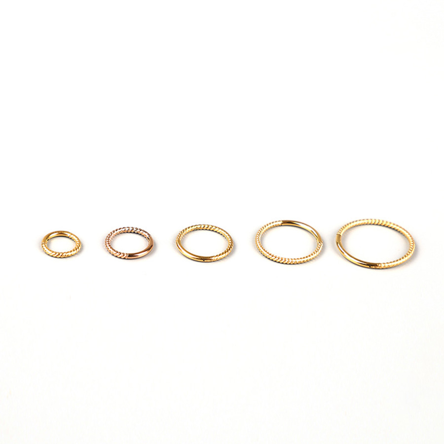 1 Piece Simple Style Solid Color Plating Stainless Steel Titanium Steel 18k Gold Plated Rose Gold Plated Nose Ring display picture 2