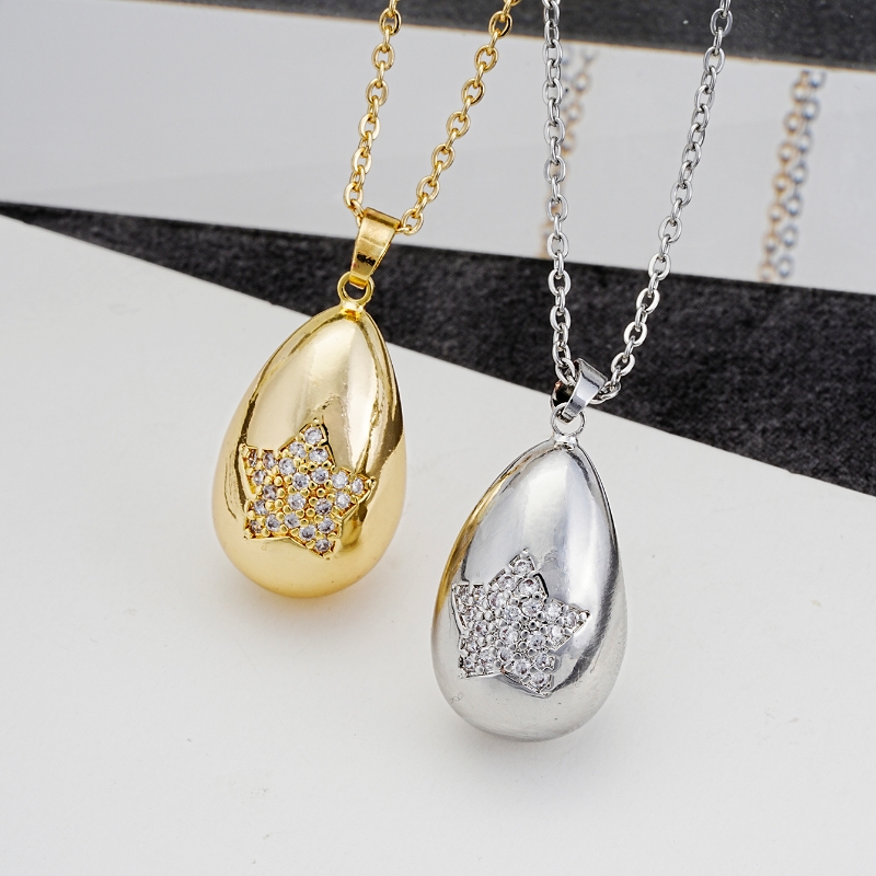 304 Stainless Steel Copper Simple Style Plating Inlay Geometric Solid Color Zircon Pendant Necklace display picture 13