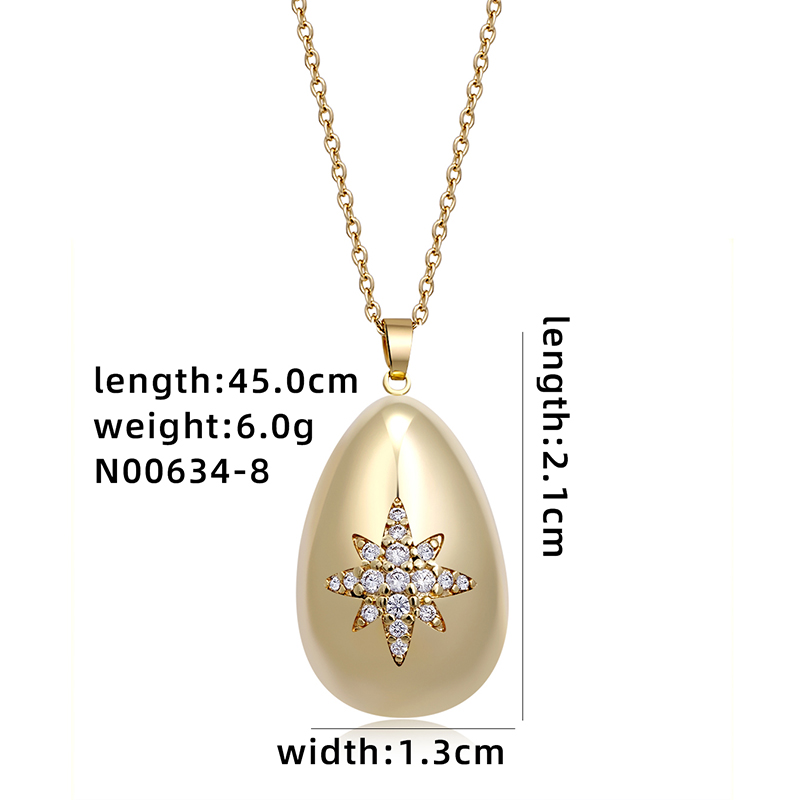 304 Stainless Steel Copper Simple Style Plating Inlay Geometric Solid Color Zircon Pendant Necklace display picture 8