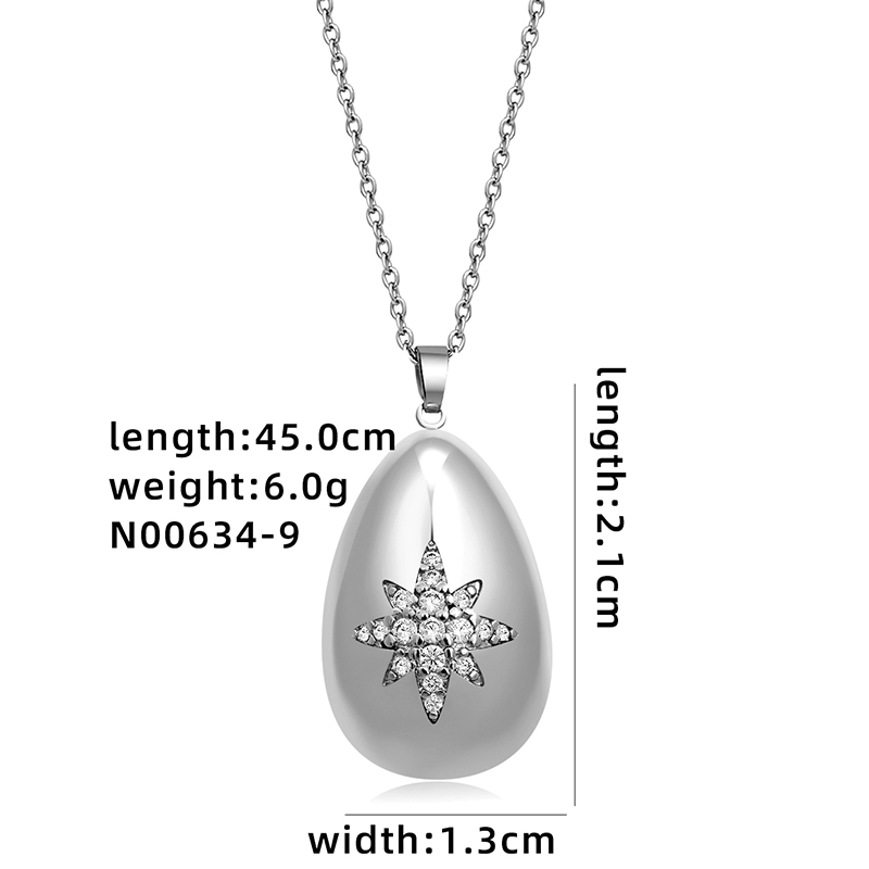 304 Stainless Steel Copper Simple Style Plating Inlay Geometric Solid Color Zircon Pendant Necklace display picture 7