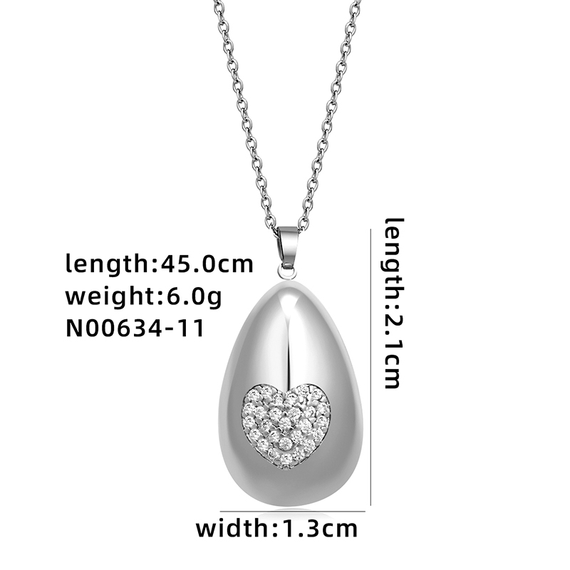 304 Stainless Steel Copper Simple Style Plating Inlay Geometric Solid Color Zircon Pendant Necklace display picture 5
