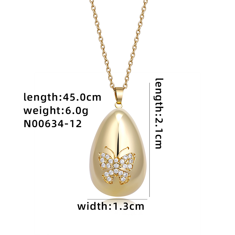 304 Stainless Steel Copper Simple Style Plating Inlay Geometric Solid Color Zircon Pendant Necklace display picture 4