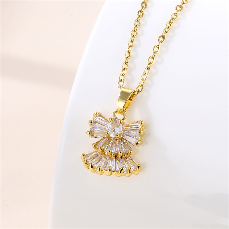Stainless Steel Titanium Steel 18K Gold Plated Vintage Style Plating Inlay Round Heart Shape Snowflake Zircon Pendant Necklace display picture 7